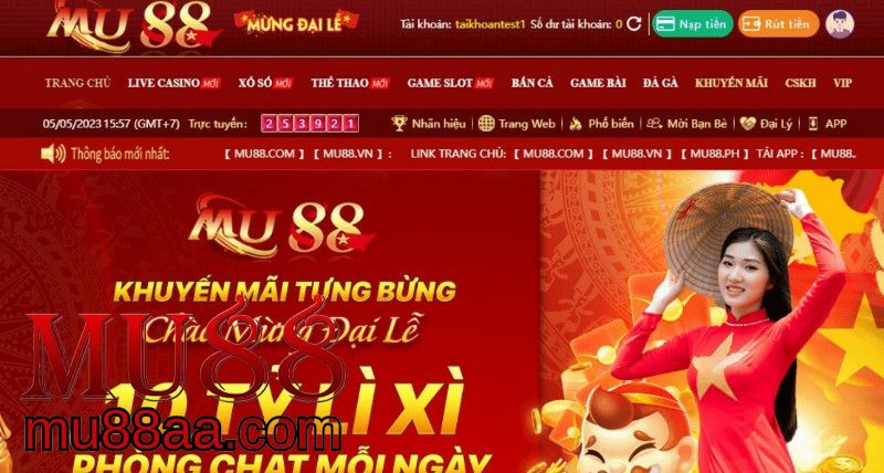 MU88 sử dụng gam màu chủ đạo là màu đỏ nổi bật
