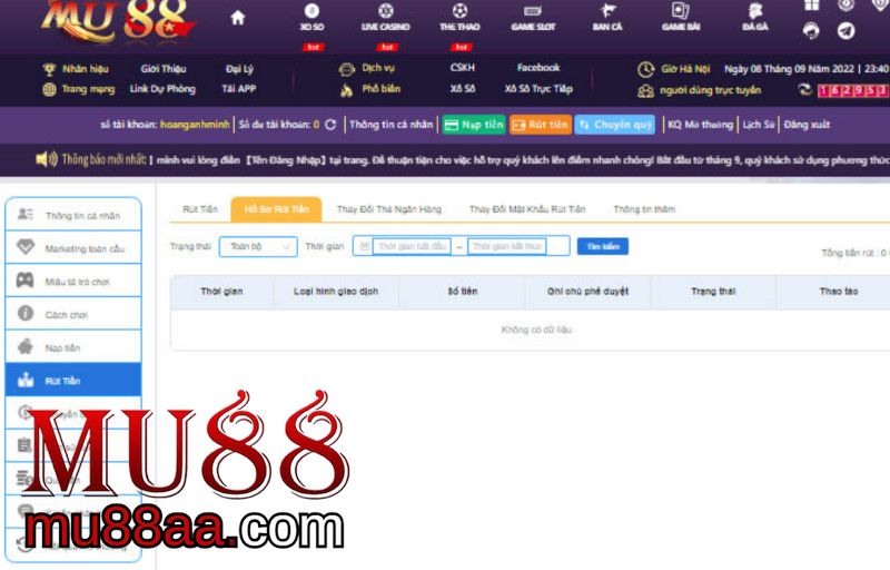 Rút Tiền Mu88 Về Ngân Hàng An Toàn Và Nhanh Chóng